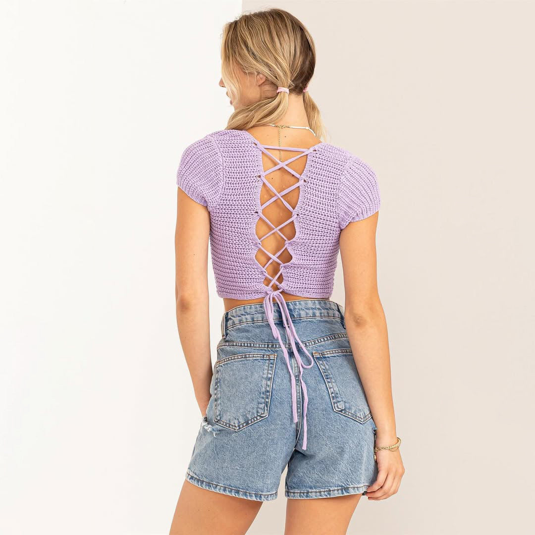 Charming Lilac Knit Crop