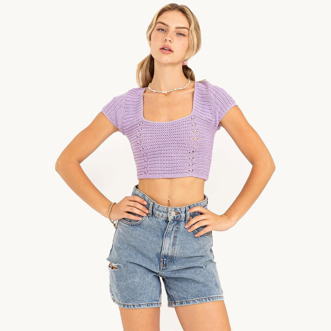 Charming Lilac Knit Crop